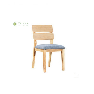 Solid Wood Dining Chair with Fabric Cushion